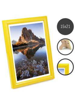 картинка Фоторамка 15Х21 630089(10003-8) желтый в полоску с акриловым стеклом от магазина МОЛТИ