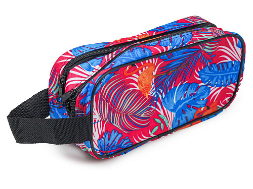 Пенал-сумка 200881861-Ф 2 отделения ткань 20 см с ручкой фламинго