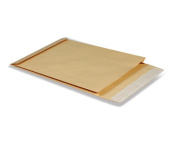 Конверт-пакет С4 объемный (229х324х40 мм), крафт-бумага, отрывная полоса, 381227