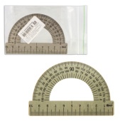 Транспортир 10 см, 180 градусов, металлический, ПЧЕЛКА, ТС-10