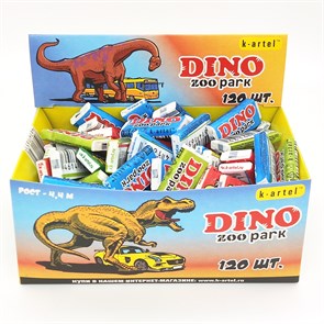 Жевательная резинка Kartel DINO PARK (Динозавры)с тату со вкусом тутти-фрутти KAR04 2,5г*10 (120)