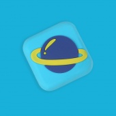 Стопер 250822-24 детский Космос декоративный клеющий 4х4 см.