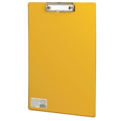 Доска-планшет BRAUBERG "Comfort" с прижимом А4 (230х350 мм), картон/ПВХ, РОССИЯ, ЖЕЛТАЯ,222662