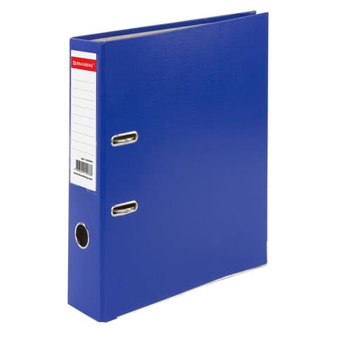 Папка-регистратор покрытие пластик, 75 мм, ПРОЧНАЯ, с уголком, BRAUBERG, синяя, 226596