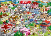 Плакат дидактический. My city/Мой город. Изучаем английский. 45х64 см. ГЕОДОМ (ISBN нет)