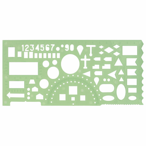 Линейка офицерская 20 см BRAUBERG, зеленая, 65 тактических элементов, отливная шкала, 210833