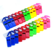 Свисток 29-2-9 (24) спортивный цветной с подвесом 4,5х2х1,5см пластик