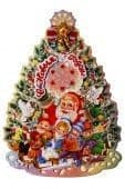 Бумажное украшение Елка с Дедом Морозом и детьми 6301-1 30*53