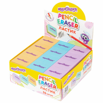 картинка Ластик ЮНЛАНДИЯ "Square", 30х24х13 мм, прямоугольный, пастельные цвета ассорти, 272673 от магазина МОЛТИ