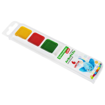 картинка Краски акварельные BRAUBERG KIDS, медовые, 6 цветов, квадратные кюветы, пластиковый пенал, 192281 от магазина МОЛТИ