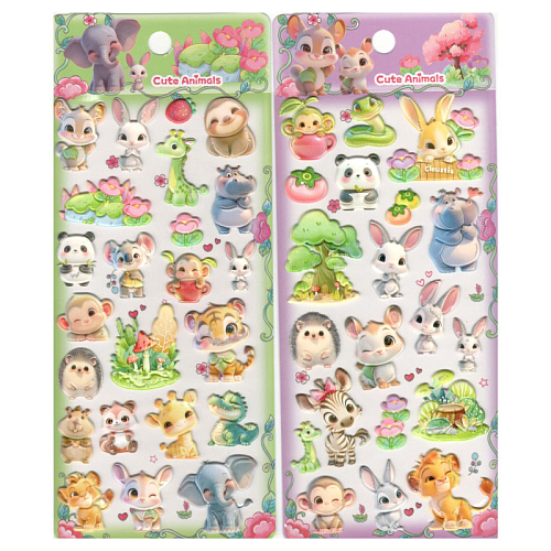 Наклейки SY-Ж (24)  микс Животные 4вида 23х0,3х10 (2,5х0,2х3) см.