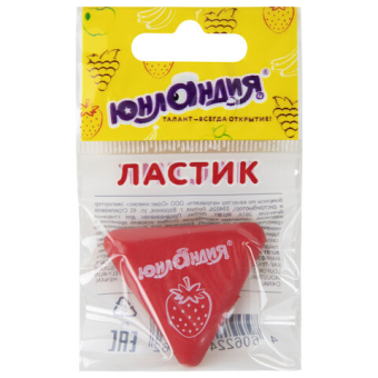 картинка Ластик ЮНЛАНДИЯ "Трио", 35х35х10 мм, цвет ассорти, треугольный, 228072 от магазина МОЛТИ