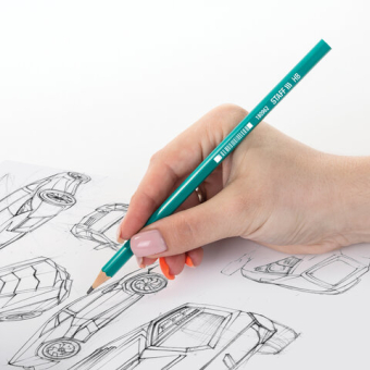 картинка Карандаш чернографитный STAFF "EVERYDAY" BLP-963, 1 шт., НВ, пластиковый, зеленый корпус, 180962 от магазина МОЛТИ