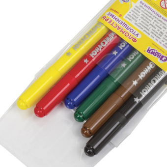 картинка Фломастеры ЮНЛАНДИЯ 6 цветов, "ЮНЛАНДИК В АРКТИКЕ", утолщенные, ударопрочный наконечник, ПВХ, 151428 от магазина МОЛТИ