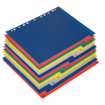 картинка Разделитель пластиковый BRAUBERG, А4, 12 листов, цифровой 1-12, оглавление, цветной, РОССИЯ, 225610 от магазина МОЛТИ