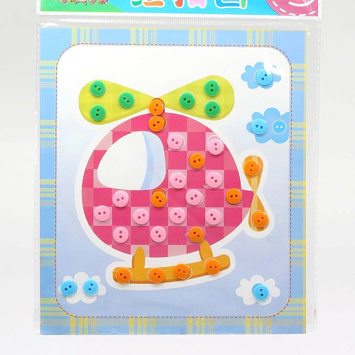 Наклейка-аппликация SP-N-36 с пуговицами Вертолет 20*27