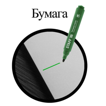 картинка Маркер перманентный STAFF "Basic Budget PM-125", ЗЕЛЕНЫЙ, круглый наконечник 3 мм, 152177 от магазина МОЛТИ