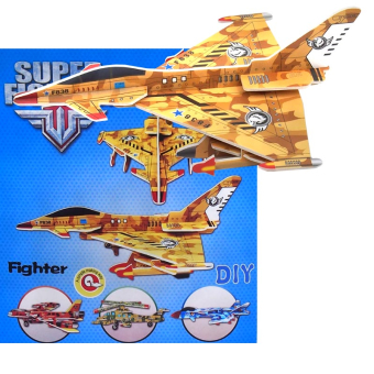 картинка Пазл 3D 2611D-A  бумажная Самолет военный хаки 21х0,5х14см в и/у от магазина МОЛТИ