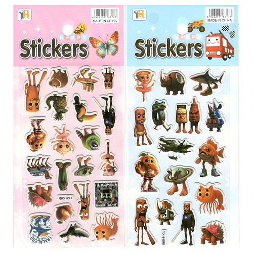 Наклейки YXH (20)  микс 22х0,3х10 (3,5х0,2х2) см.