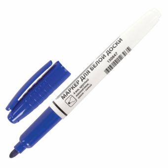 картинка Маркер стираемый для белой доски СИНИЙ, BRAUBERG, 4 мм, с клипом, эргономичный корпус, 150847 от магазина МОЛТИ