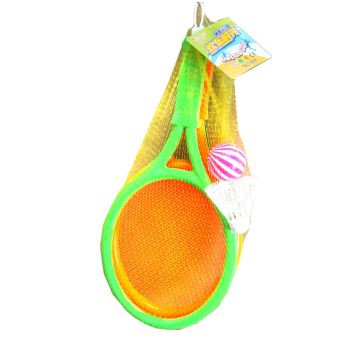 картинка Игра 29-2-8/688 Бадминтон (овал) +шарик+воланчик в сетке 38х(1,5)3х18см пластик от магазина МОЛТИ