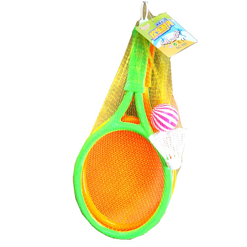 Игра 29-2-8/688 Бадминтон (овал) +шарик+воланчик в сетке 38х(1,5)3х18см пластик