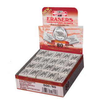 картинка Ластик KOH-I-NOOR "Слон" 300/80, 26x18,5x8 мм, белый, прямоугольный, натуральный каучук, 0300080019KDRU от магазина МОЛТИ