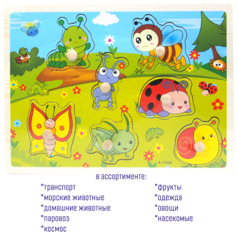 картинка Игрушка 2745-8/31158 деревянный сортер крупные от 5-10 деталей с держателем 23х2х29,5см в и/у от магазина МОЛТИ