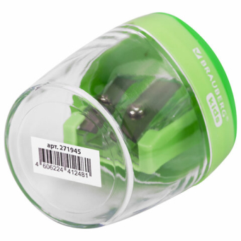 картинка Точилка BRAUBERG KIDS "MAXI", 2 отверстия, с большим контейнером, трехгранный корпус, цвета ассорти, 271945 от магазина МОЛТИ