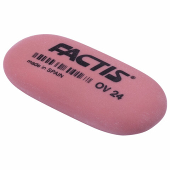 картинка Ластик FACTIS OV 24 (Испания), 49х24х9 мм, цвет ассорти, овальный, мягкий, CMFOV24 от магазина МОЛТИ