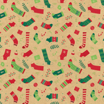 картинка Бумага упаковочная подарочная новогодняя "Christmas Kraft", 70х100 см, 10 дизайнов ассорти, ЗОЛОТАЯ СКАЗКА, 592053 от магазина МОЛТИ