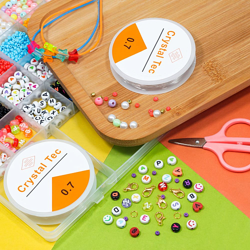 Набор бусин, бисера, жемчужен 558-23 с леской 2 шт. и ножнцы 19х20 см