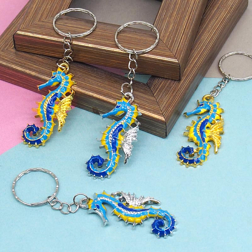 Брелок 270-18 (12) Морской Конек с эмалью металл 4,5х0,3х1.5см 