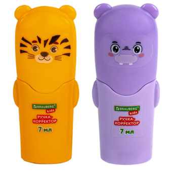 картинка Ручка-корректор BRAUBERG KIDS "ЗВЕРЯТА", 7 мл, металлический наконечник, корпус ассорти, 272493 от магазина МОЛТИ