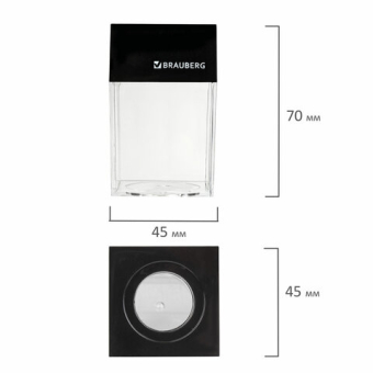 картинка Скрепочница магнитная с 50 никелированными скрепками 28 мм, РОССИЯ, BRAUBERG, 271179 от магазина МОЛТИ