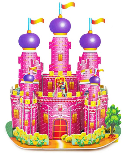 Пазл 3D А5 LX-666-45 Замок розовый 21,5х1х14,5см