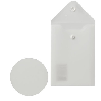 картинка Папка-конверт с кнопкой МАЛОГО ФОРМАТА (105х148 мм), А6, матовая прозрачная, 0,18 мм, BRAUBERG, 227321 от магазина МОЛТИ