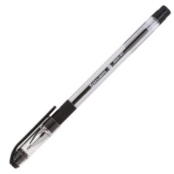 картинка Ручка шариковая масляная с грипом BRAUBERG "Max-Oil", ЧЕРНАЯ, игольчатый узел 0,7 мм, линия письма 0,35 мм, 142142 от магазина МОЛТИ