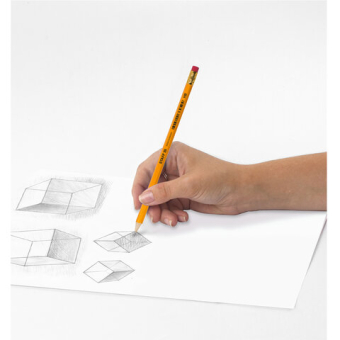 картинка Карандаш чернографитный с ластиком STAFF "EVERYDAY" BLP-YLW, 1 шт., НВ, пластиковый, корпус жёлтый, 181940 от магазина МОЛТИ