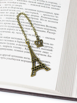 картинка Закладка L4-Э ддя книг металлическая с украшением Эйфелева башня от магазина МОЛТИ