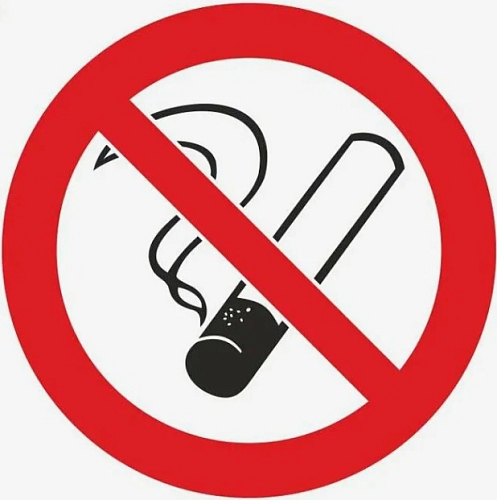 Знак пожарной безопассности "Запрещается курить" D20см самоклейка