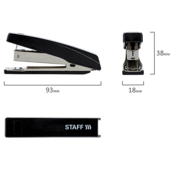 картинка Степлер №10 STAFF "Basic", до 10 листов, с антистеплером, черный, 224625 от магазина МОЛТИ