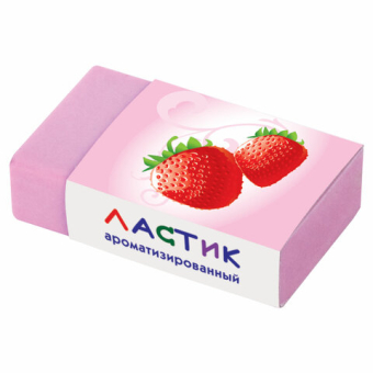 картинка Ластик ПИФАГОР "Фрукты", 35х21х9 мм, ароматизированный, ассорти, картонный держатель, 222477 от магазина МОЛТИ