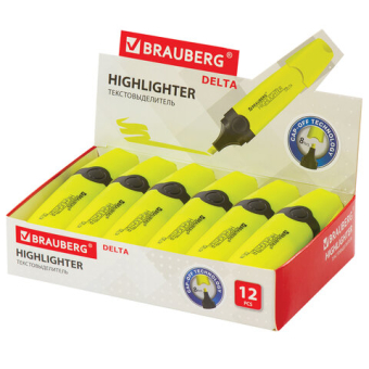 картинка Текстовыделитель BRAUBERG "DELTA", ЖЕЛТЫЙ, линия 1-5 мм, 151719 от магазина МОЛТИ