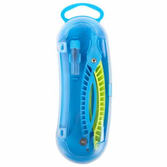 картинка Готовальня ЮНЛАНДИЯ, 2 предмета: пластиковый циркуль 120 мм, грифель, пенал, 210656 от магазина МОЛТИ