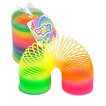 картинка Радуга-пружинка 929-9 (12) Цилиндр матовая+прозрачная в сетке 10х5х5см пластик от магазина МОЛТИ