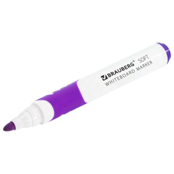картинка Маркер стираемый для белой доски ФИОЛЕТОВЫЙ, BRAUBERG "SOFT", 5 мм, резиновая вставка, 152109 от магазина МОЛТИ