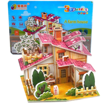 картинка Пазл 3D 1690-33 бумажный Дом шале 14х1х21см PS36 (13х13х10 макет см.) от магазина МОЛТИ