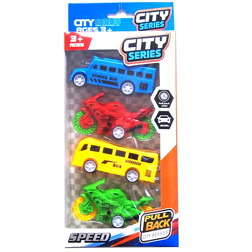 Набор 2855-9 Мото 2шт + Автобос 2шт в коробке 22,5х4х12см