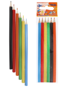 картинка Карандаши цветн,деревян.набор,гексаг. 6цв. МУЛЬТИКИ (КЦ-8329) в пакете, кратно 24 от магазина МОЛТИ